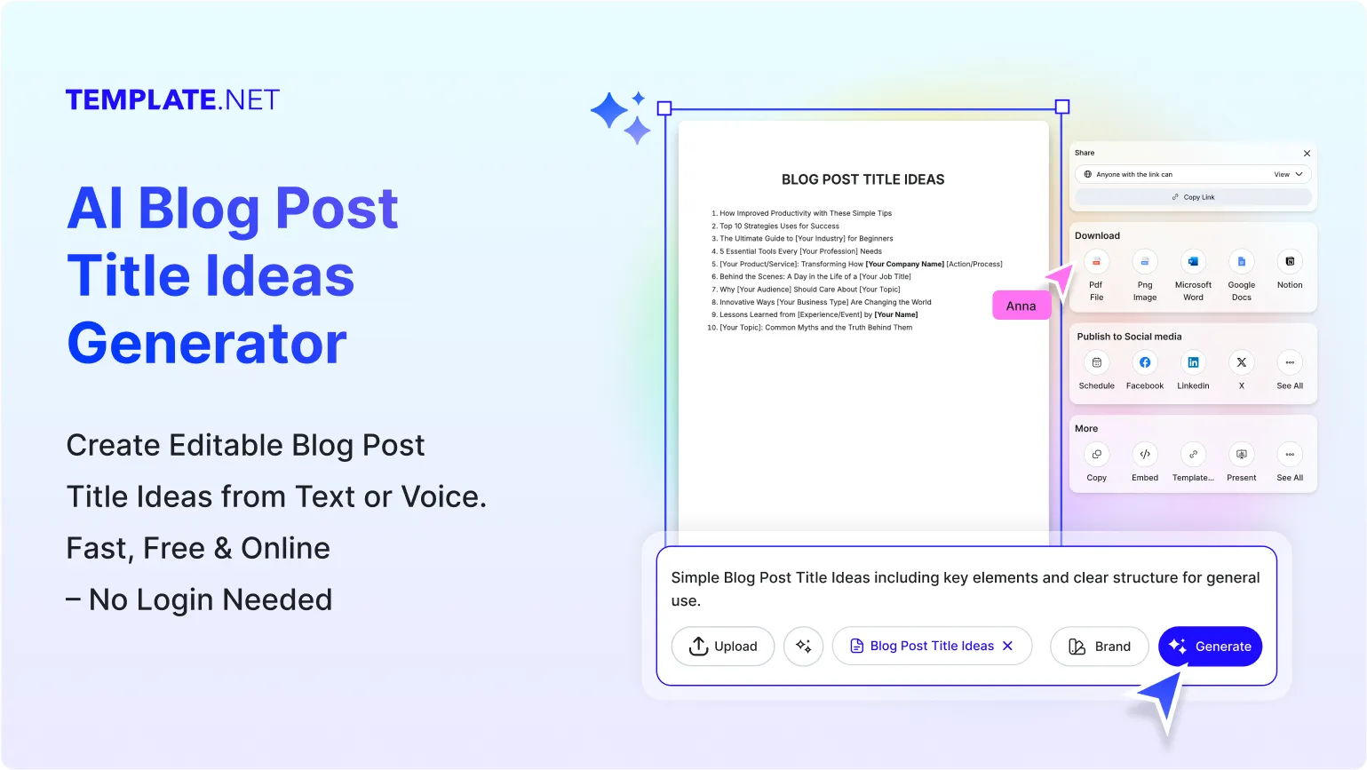 Free AI Blog Post Title Ideas Generator, Catchy Blog Title Maker Online